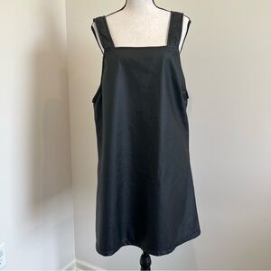 Faux Leather Zip-up jumper dress sleeveless LBD Moto/Biker Whimsigoth grunge